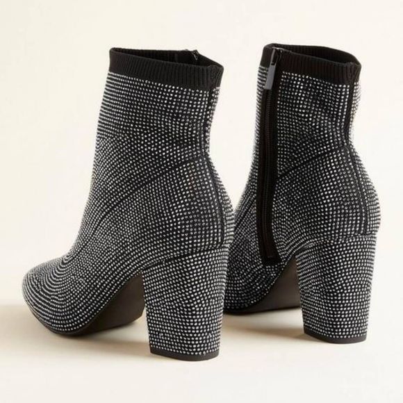Torrid Women's Size 7.5WW Rhinestone Embellished Knit Booties - Picture 2 of 5